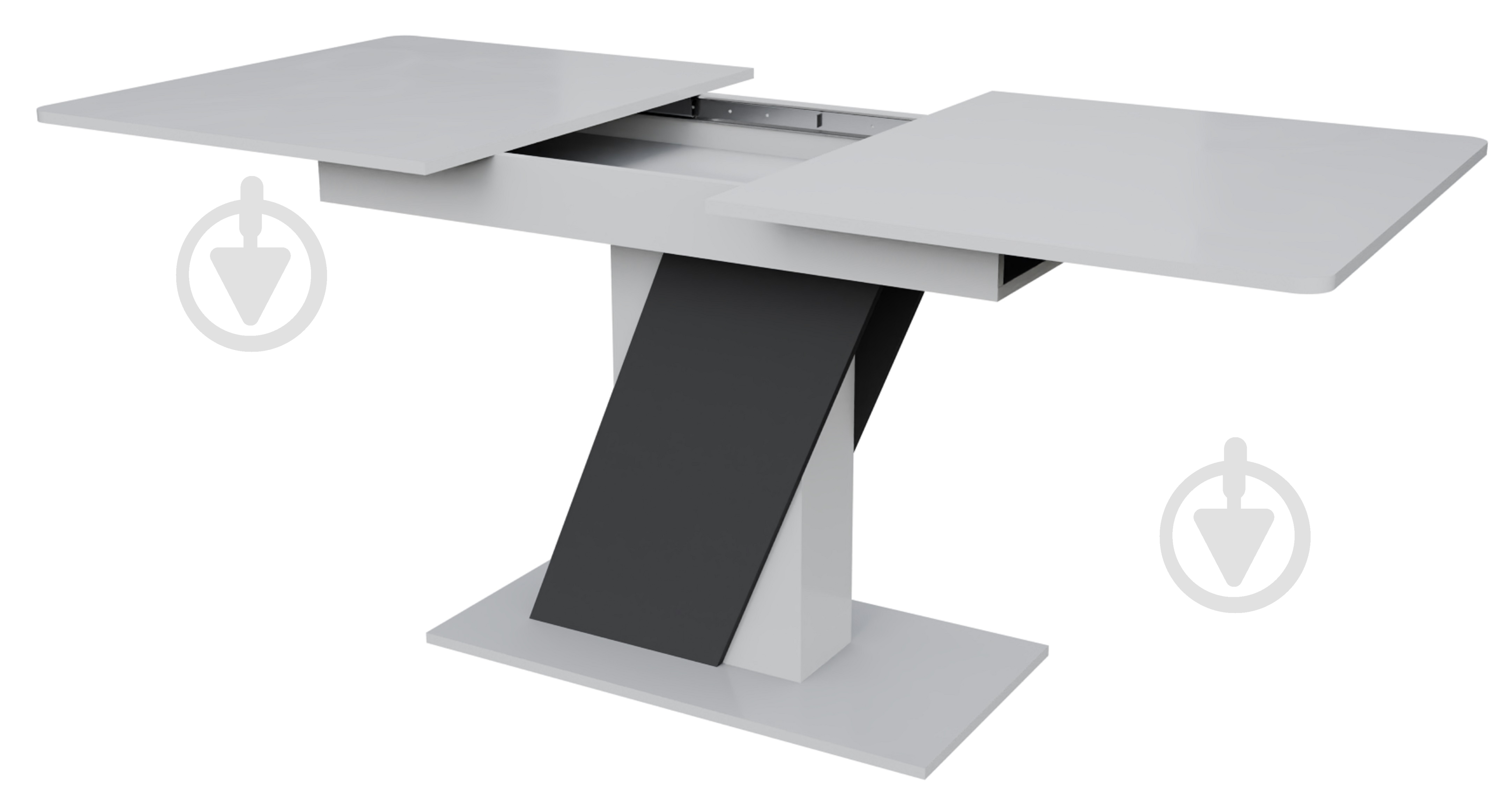 Стіл обідній Детройт 1380(1780)x780x750мм графіт/біла аляска - фото 2 Стіл обідній Детройт 1380(1780)x780x750мм графіт/біла аляска - фото 2