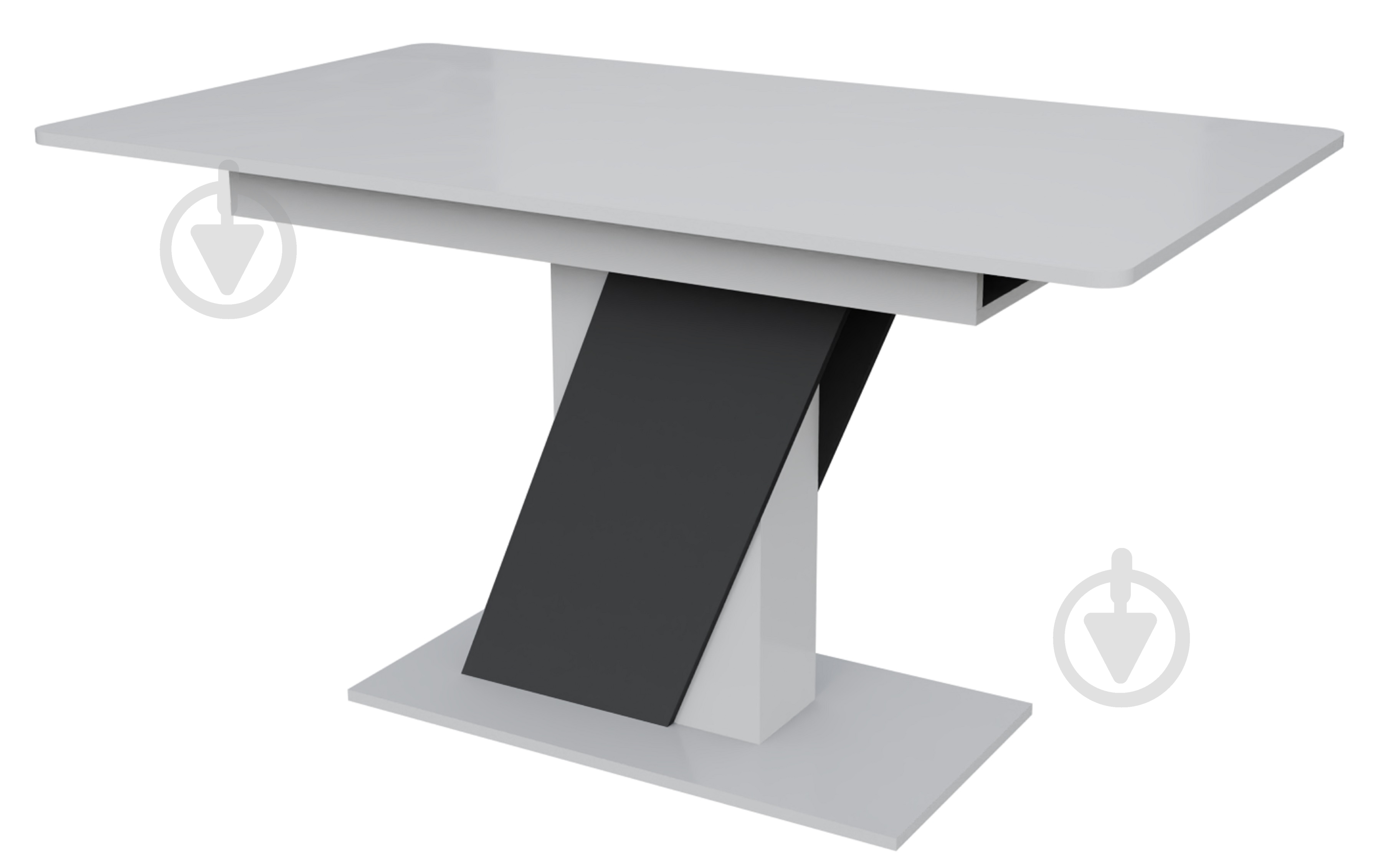 Стіл обідній Детройт 1380(1780)x780x750мм графіт/біла аляска - фото 3 Стіл обідній Детройт 1380(1780)x780x750мм графіт/біла аляска - фото 3