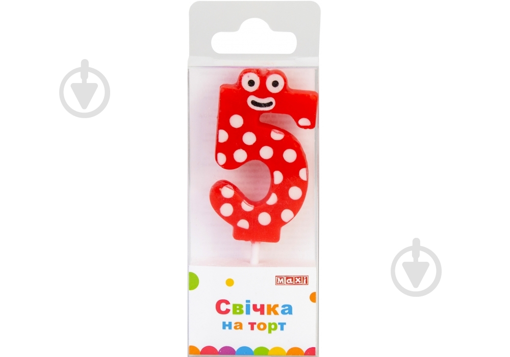Свеча Цифра "5" 4,5 см Maxi - фото 1