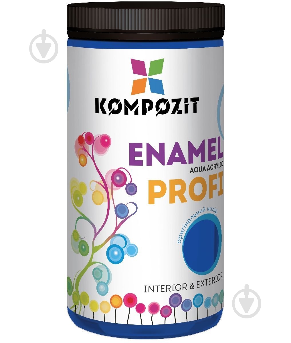 Эмаль акриловая Kompozit акриловая Profi синий глянец 0,7 л - фото 1