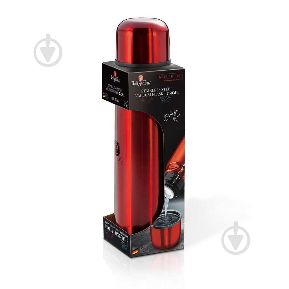 Термос Berlinger Haus Metallic Line BURGUNDY Edition 0,75 л BH 6381 - фото 2