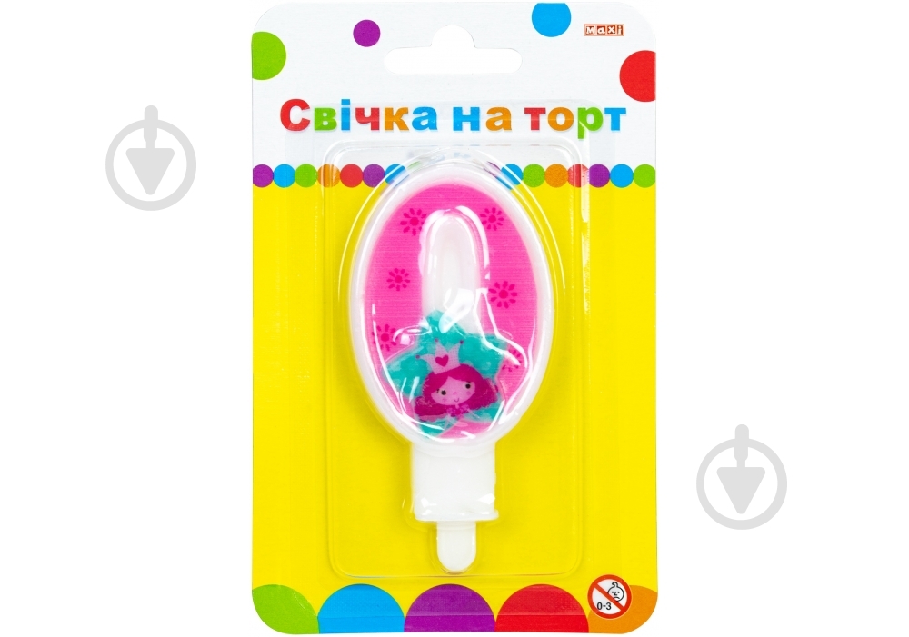Свеча Цифра Princess "0" 7,62 см Maxi - фото 1