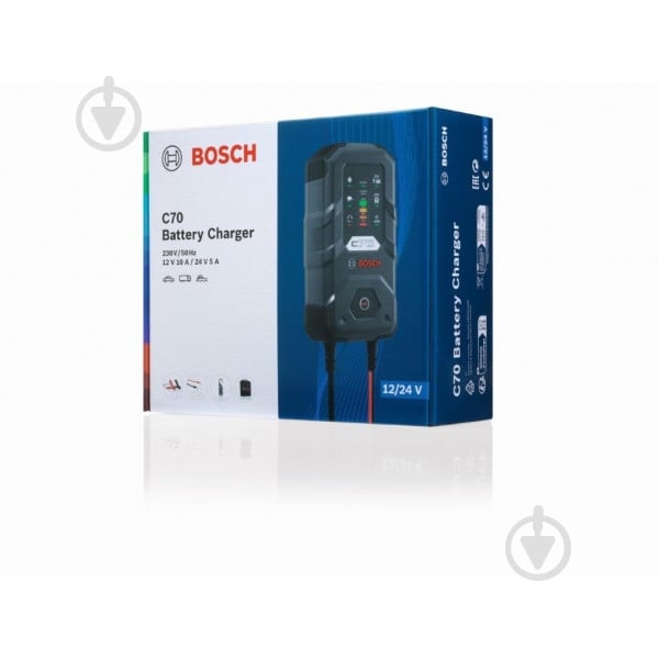 Автомобильное зарядное устройство импульсный Bosch C70 10 А 300 А/год (BO 0189911070) - фото 3 Автомобильное зарядное устройство импульсный Bosch C70 10 А 300 А/год (BO 0189911070) - фото 3