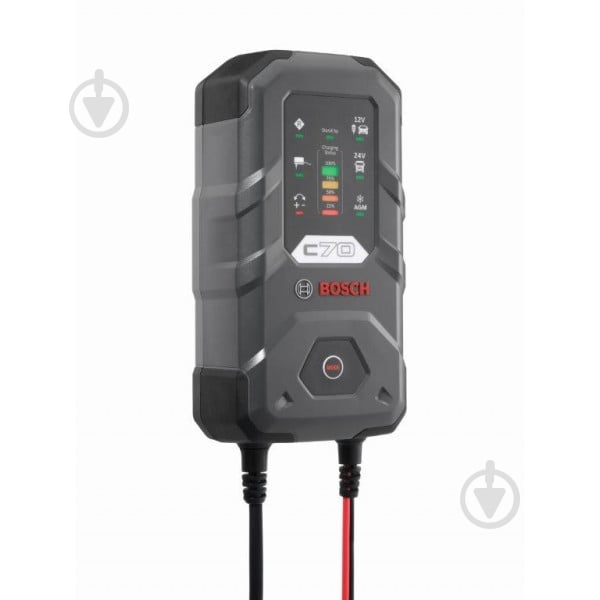 Автомобильное зарядное устройство импульсный Bosch C70 10 А 300 А/год (BO 0189911070) - фото 2 Автомобильное зарядное устройство импульсный Bosch C70 10 А 300 А/год (BO 0189911070) - фото 2
