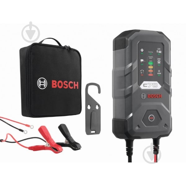 Автомобильное зарядное устройство импульсный Bosch C70 10 А 300 А/год (BO 0189911070) - фото 1 Автомобильное зарядное устройство импульсный Bosch C70 10 А 300 А/год (BO 0189911070) - фото 1