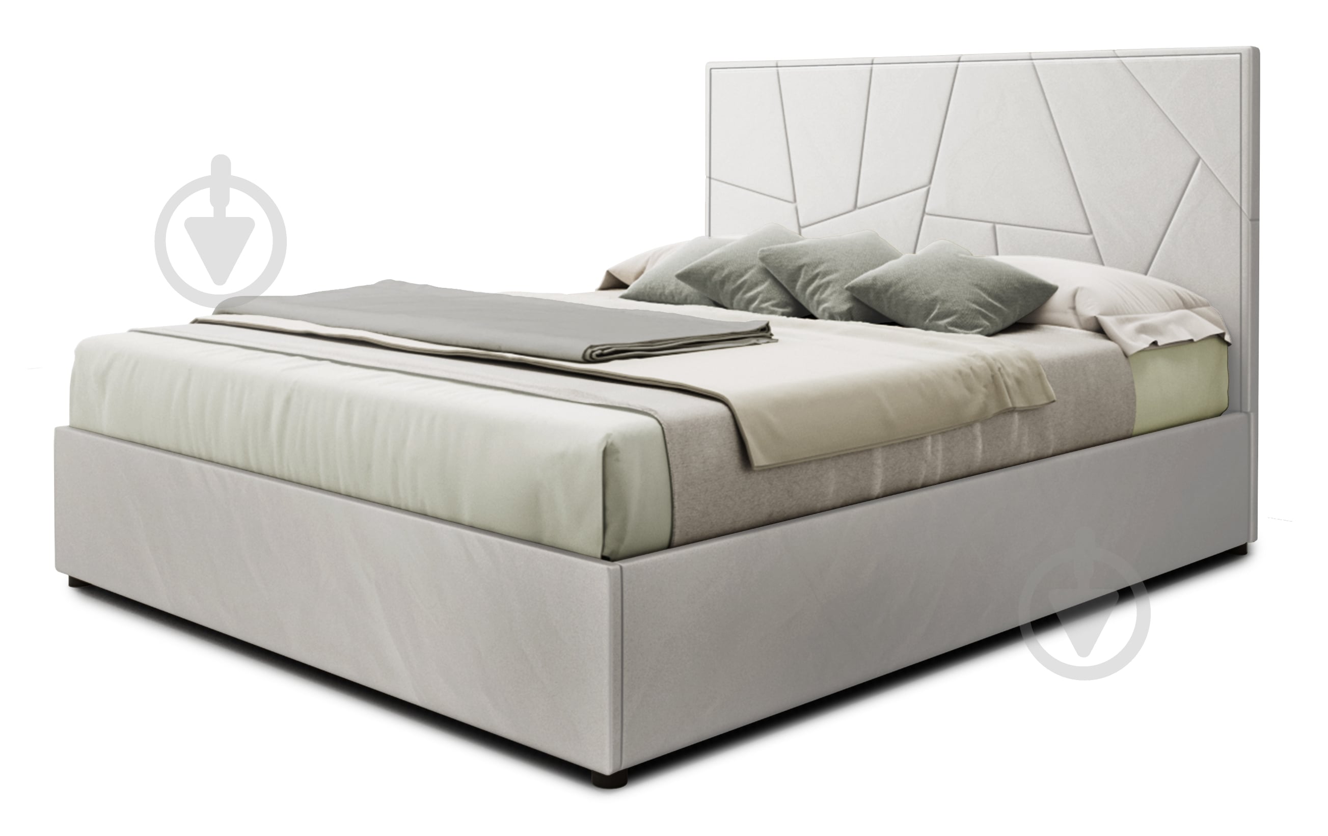 Кровать Green Sofa Денвер-2 Флорида Light grey 160x200 см - фото 1