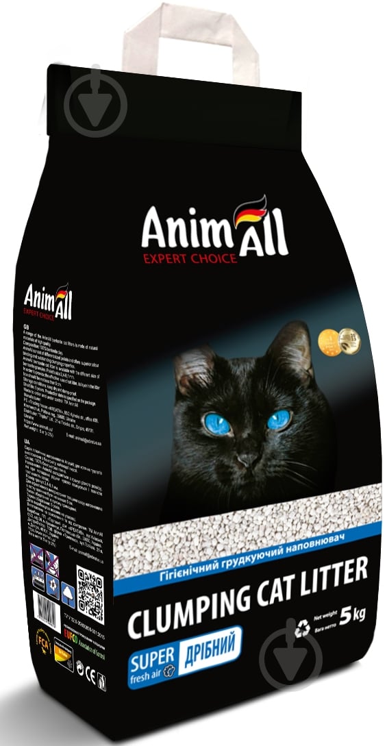 Наполнитель для кошачьего туалета AnimAll мелкий 5 кг 67005 - фото 1