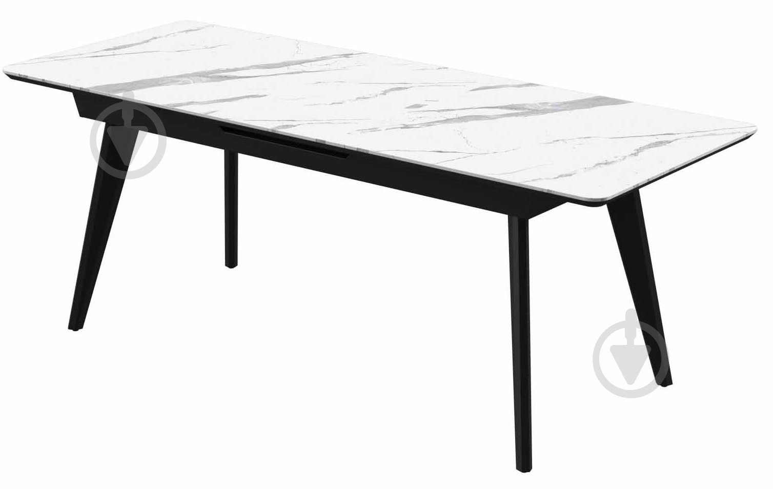 Стол обеденный Aqua Rodos Атланта к-Bianco Statuario Venato 1600х800х760 черный/белый мрамор - фото 1 Стол обеденный Aqua Rodos Атланта к-Bianco Statuario Venato 1600х800х760 черный/белый мрамор - фото 1