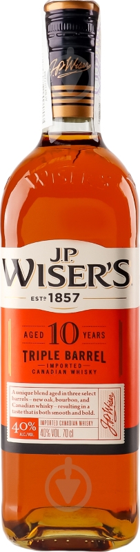 Виски J.P. Wiser's Tripple Barrel 10 років 0,7 л - фото 1 Виски J.P. Wiser's Tripple Barrel 10 років 0,7 л - фото 1