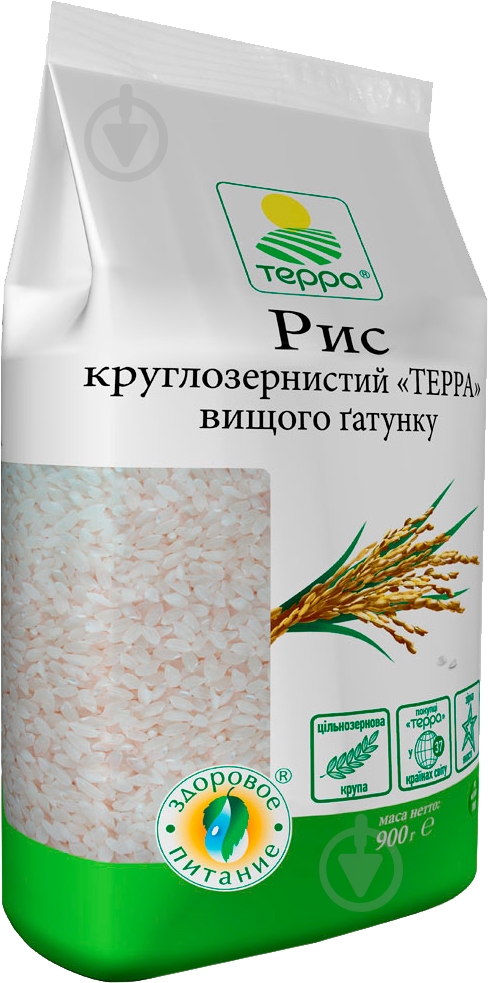 Рис ТЕРРА круглозернистый 900 г - фото 1