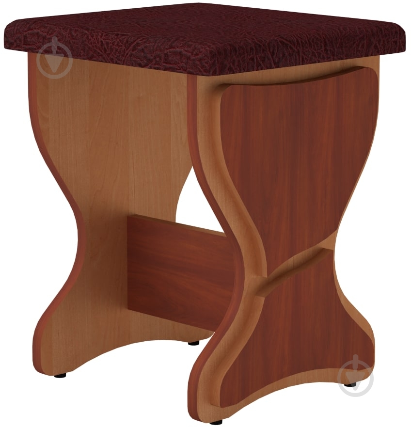 Табурет Компанит Т-3 бордовый / яблоня - фото 1