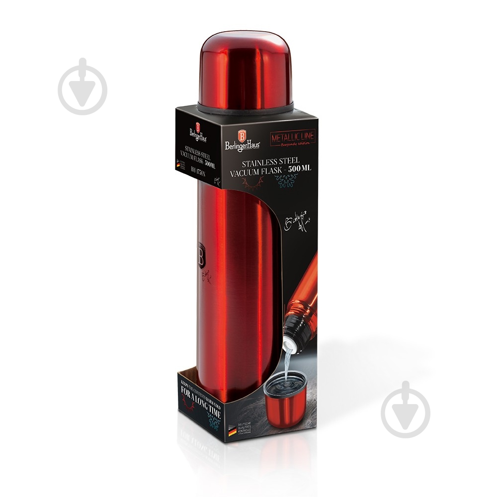 Термос Berlinger Haus Metallic Line BURGUNDY Edition 0,5 л BH 1750N - фото 2