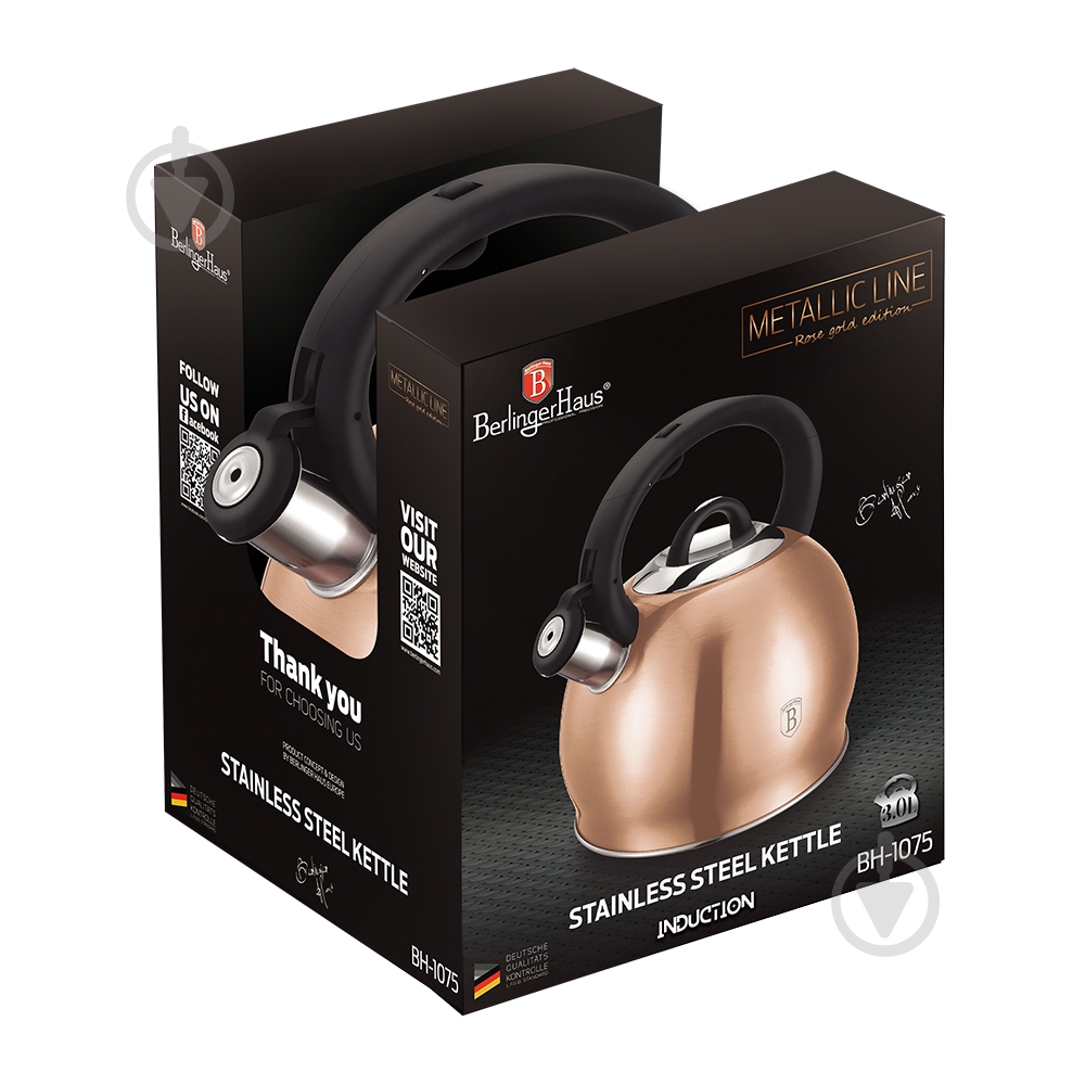 Чайник Berlinger Haus Metallic Line ROSE GOLD Edition 3 л BH 1075 - фото 6
