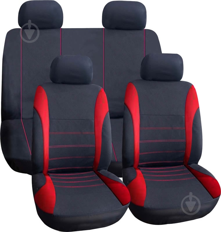 Комплект чехлов на сиденья Auto Assistance универсал TY1842-2 черный с красным - фото 2