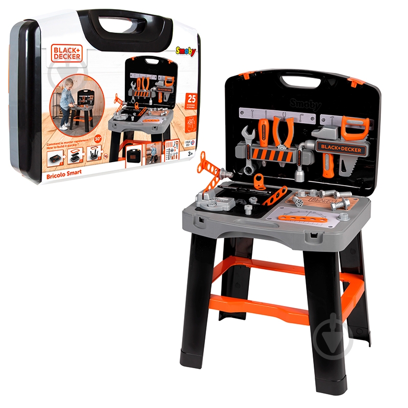 Набор инструментов мастера Smoby Блэк + Деккер 360734 - фото 1 Набор инструментов мастера Smoby Блэк + Деккер 360734 - фото 1