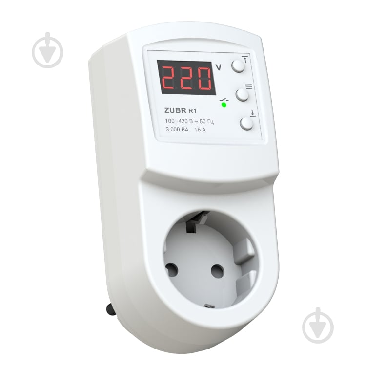 Реле напруги ZUBR R116Y у розетку - фото 1 Реле напруги ZUBR R116Y у розетку - фото 1