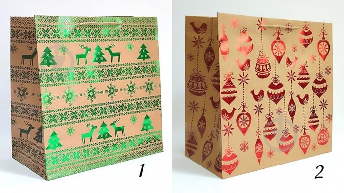 Пакет подарочный Новогодний орнамент 38x38x20 см Гулівер Країна - фото 1 Пакет подарочный Новогодний орнамент 38x38x20 см Гулівер Країна - фото 1