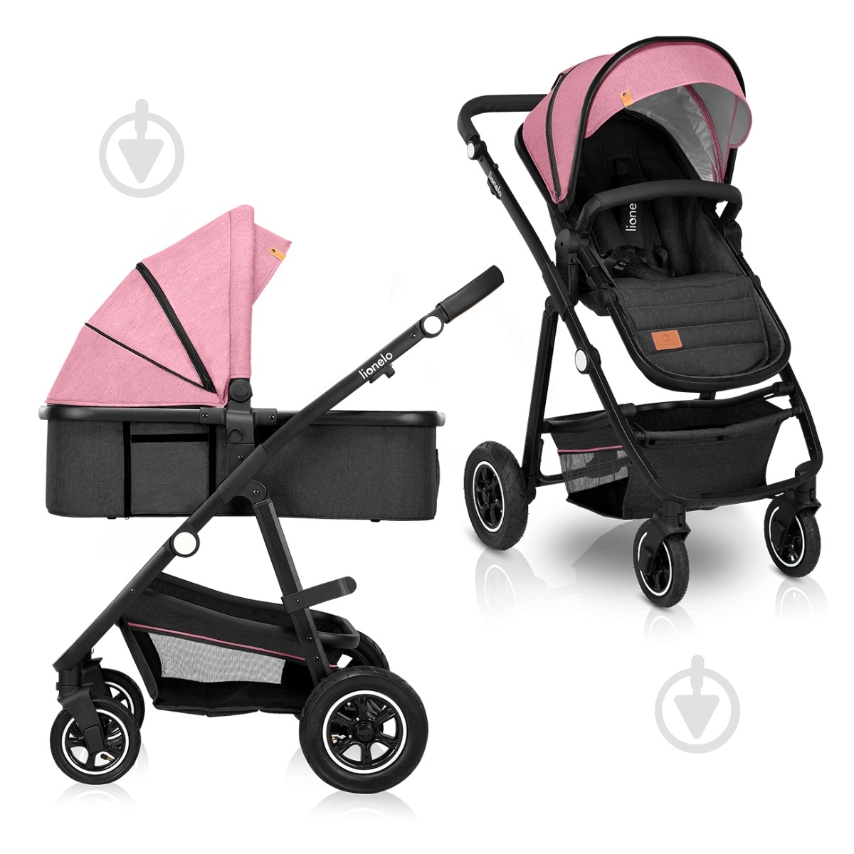 Коляска универсальная 2 в 1 Lionelo Amber Pink Rose - фото 1