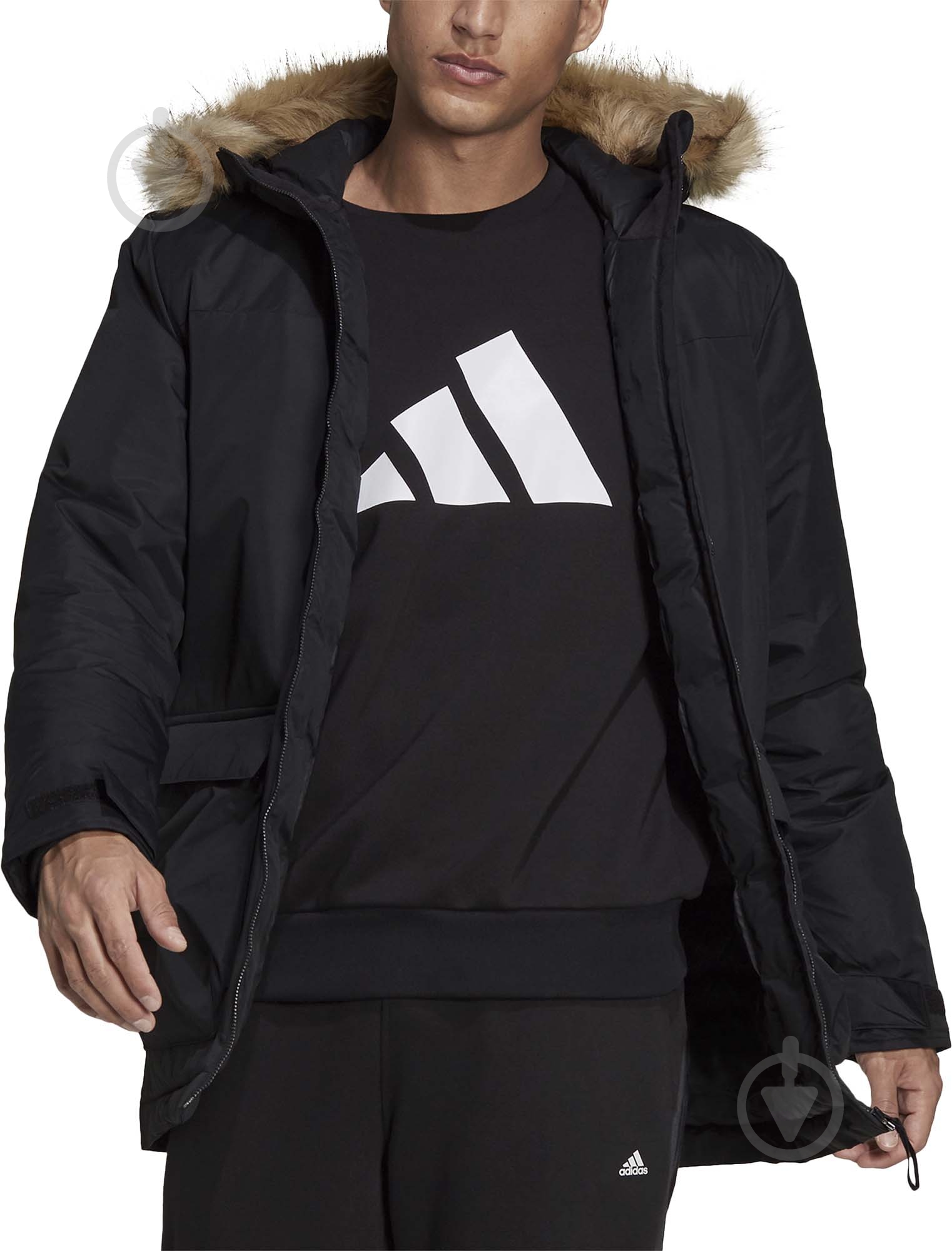 Куртка-парка мужская зимняя Adidas UTILITAS HO PKA GT1699 р.S черная - фото 1