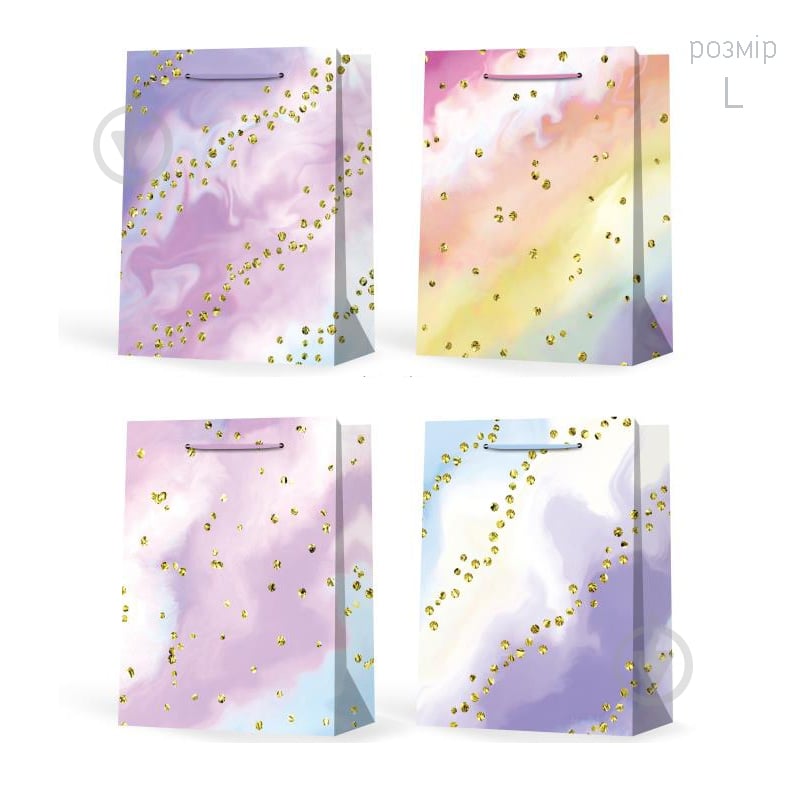 Пакет подарочный Радуга L ассорти 26х32х12 см Аркуш - фото 2 Пакет подарочный Радуга L ассорти 26х32х12 см Аркуш - фото 2