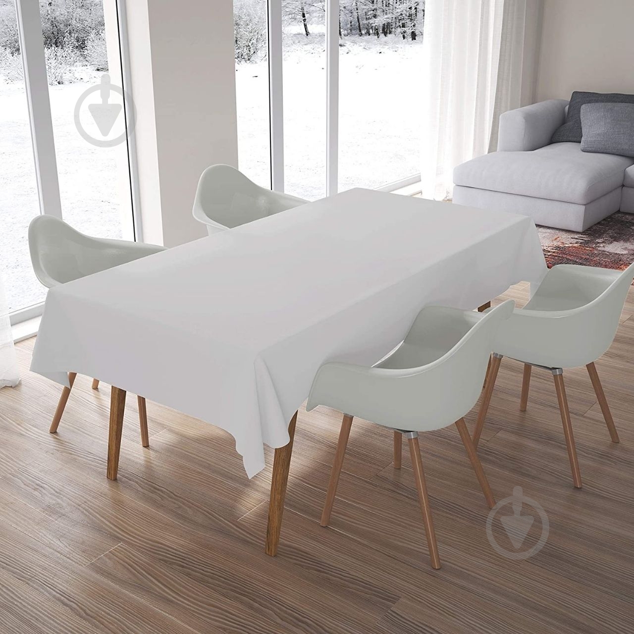 Скатертина тефлонова 200x145 см білий Delight - фото 1 Скатертина тефлонова 200x145 см білий Delight - фото 1