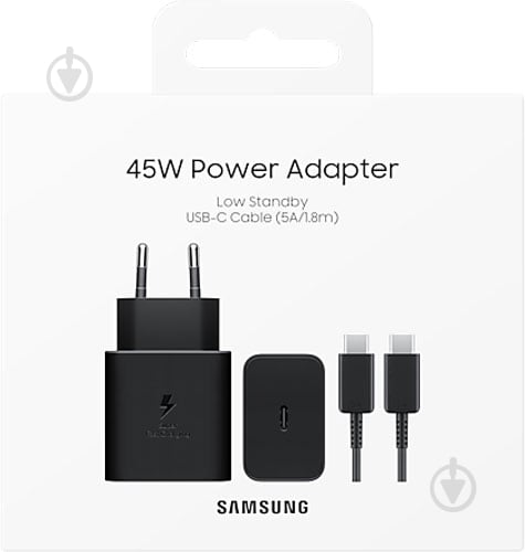Зарядное устройство Samsung со сверхбыстрой зарядкой 45 Вт с кабелем USB-C–USB-C - фото 5 Зарядное устройство Samsung со сверхбыстрой зарядкой 45 Вт с кабелем USB-C–USB-C - фото 5