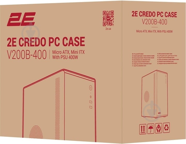Корпус 2E Credo V200B-400 ATX400W (2E-V200B-400) Black - фото 11