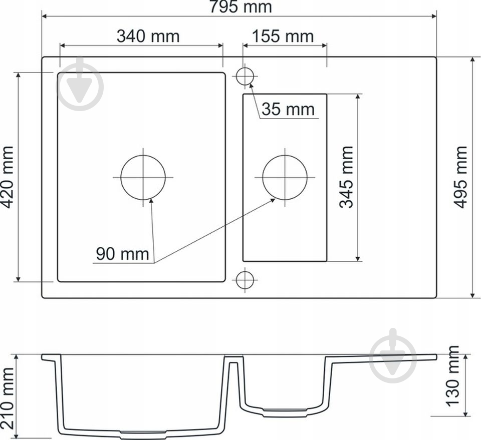 Мойка для кухни FERRUM FER.W.5KKO - фото 3