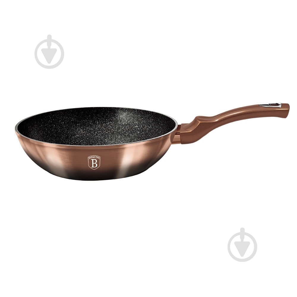 Сковорода wok Berlinger Haus Metallic Line ROSE GOLD NOIR Edition 28 см BH 1891 - фото 1