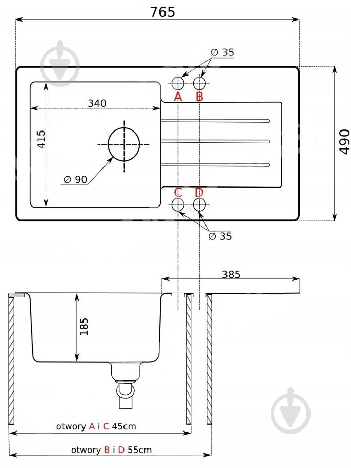Мойка для кухни REALGAR REA.G.1KDO Sink Quality - фото 3