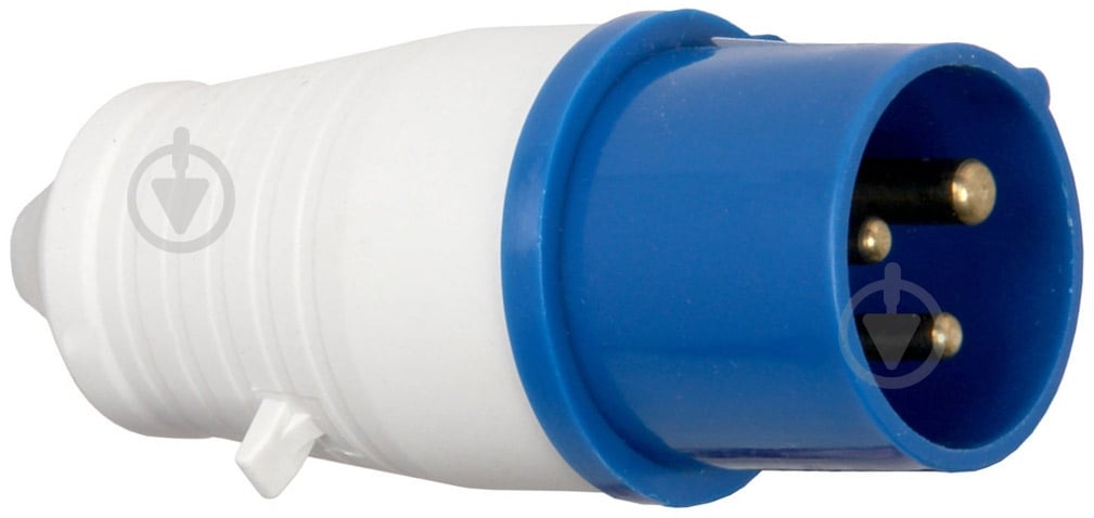 Вилка силова із заземленням  TAREL (e.plug.pro.3.32) 2p+PE (023) білий із синім p011002 - фото 1