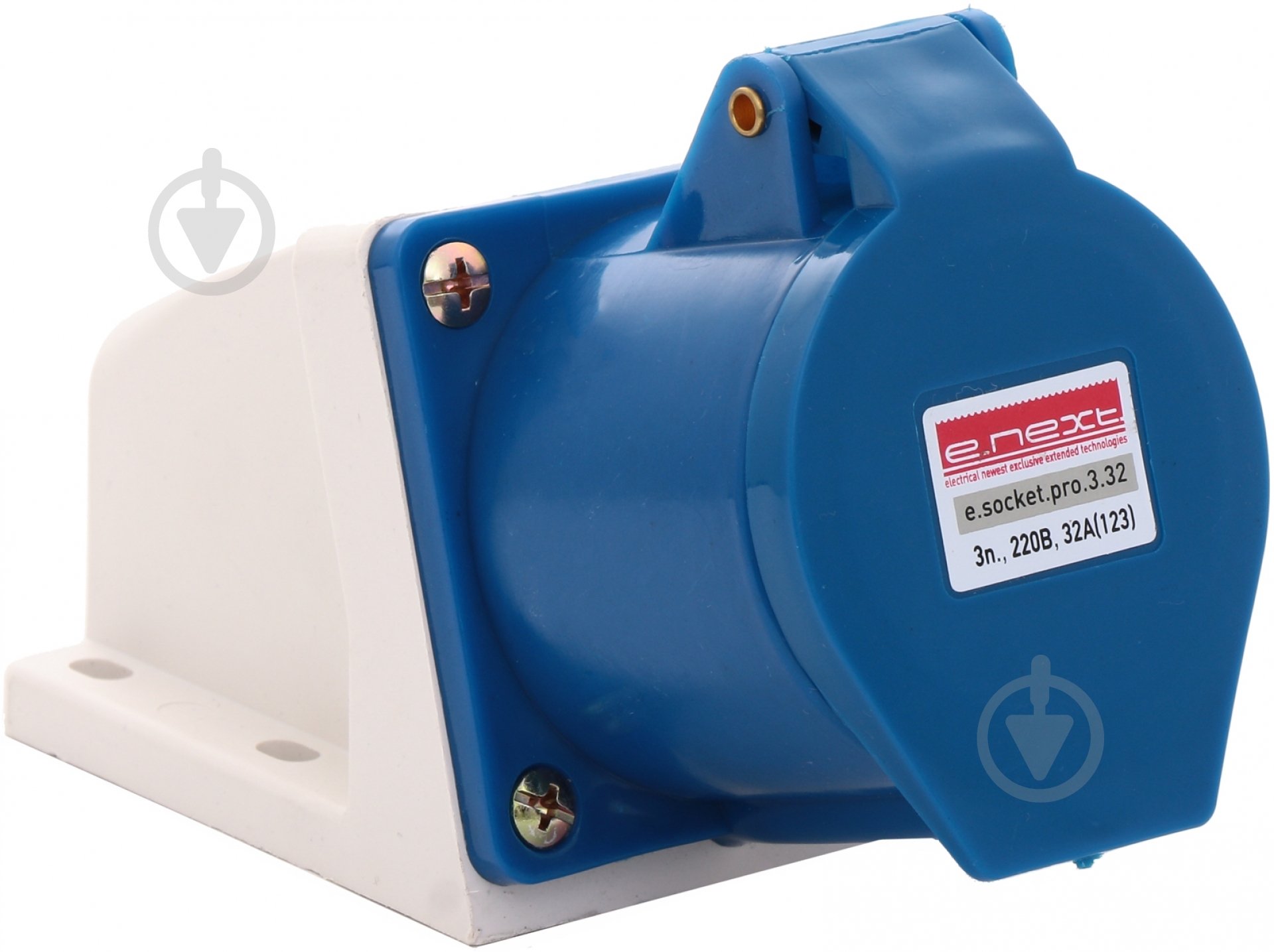 Розетка силова із заземленням E.NEXT (e.socket.pro.3.32) 2p+PE (123) синій p012002 - фото 1