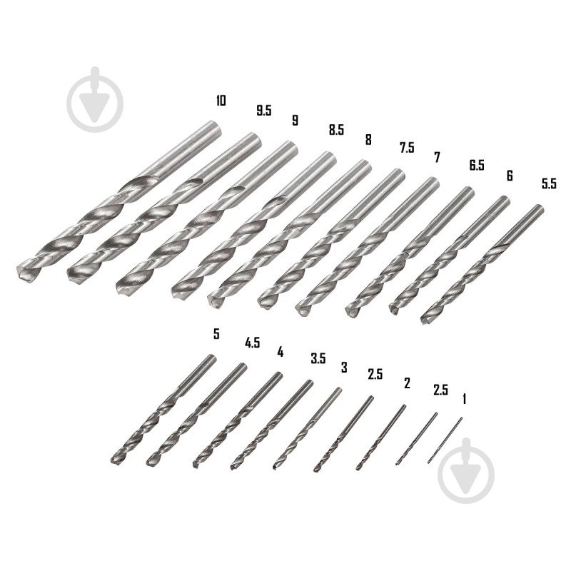 Набір свердел по металу Forsage 19 шт. F-DBS19 - фото 3 Набір свердел по металу Forsage 19 шт. F-DBS19 - фото 3