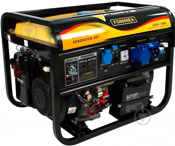 Генератор бензиновий Forte 6 кВт / 6,5 кВт 220 В FG8000EA - фото 1 Генератор бензиновий Forte 6 кВт / 6,5 кВт 220 В FG8000EA - фото 1