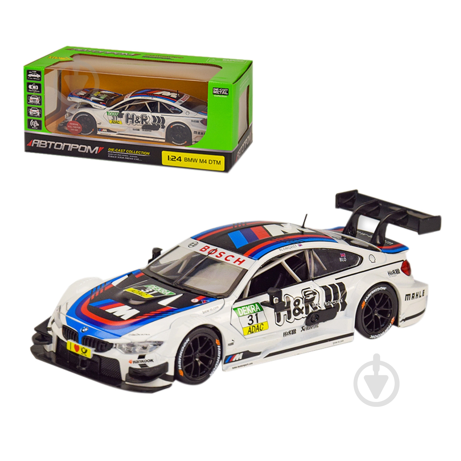 Машинка Автопром 1:24 BMW M4 DTM 68256B - фото 1 Машинка Автопром 1:24 BMW M4 DTM 68256B - фото 1