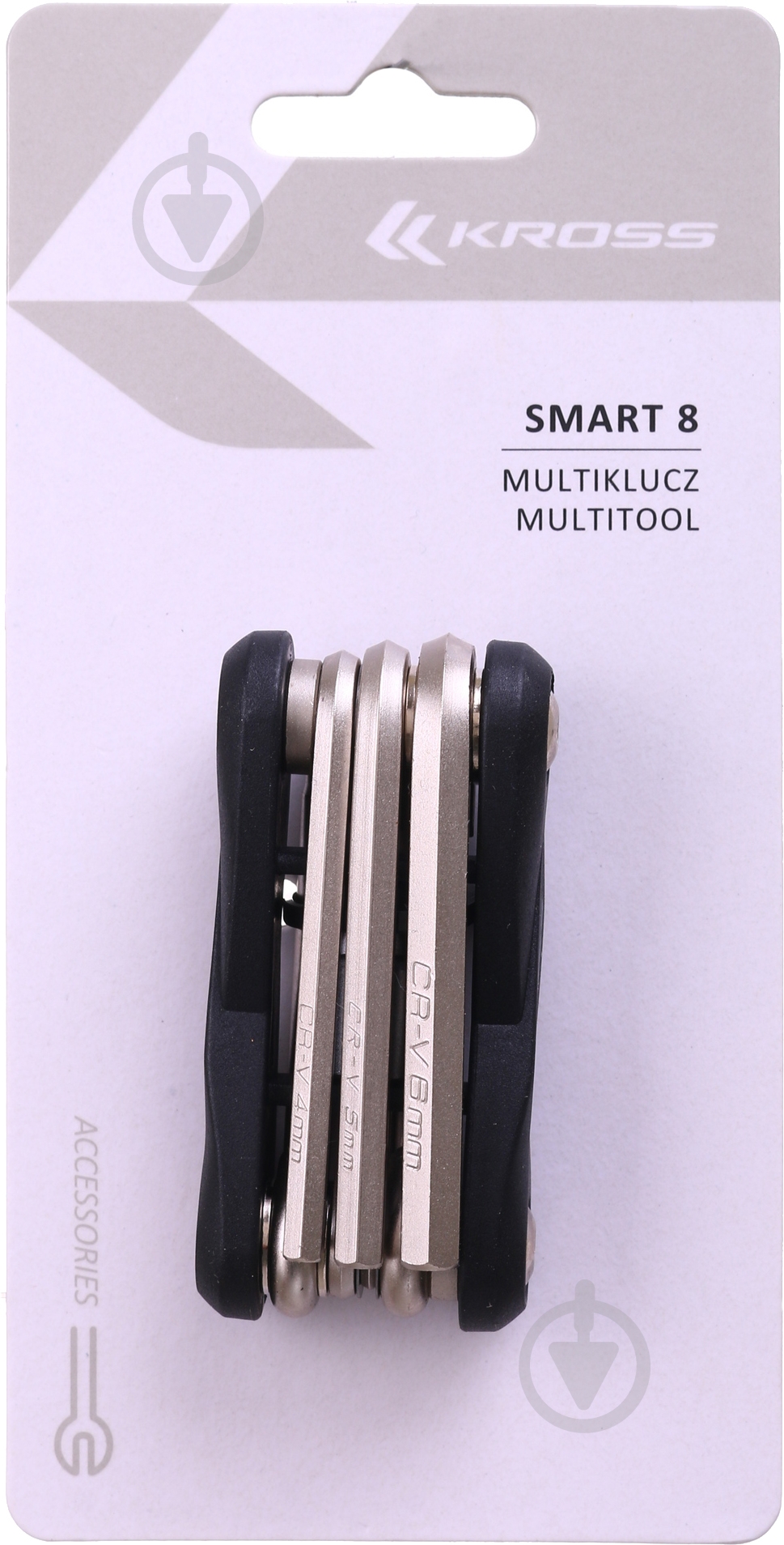 Мультитул велосипедный Kross FOOLDING TOOL SMART 8 - 8 FUNCTION BK T4CKU000162 хром - фото 4