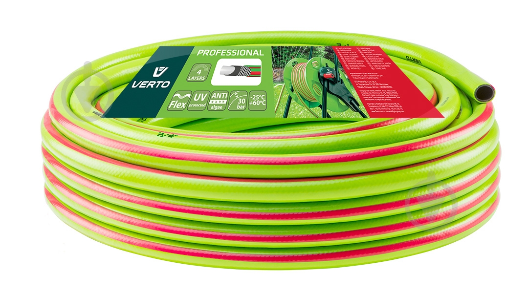 Шланг для поливу Verto Профі 3/4 " 20 м - фото 1 Шланг для поливу Verto Профі 3/4 " 20 м - фото 1