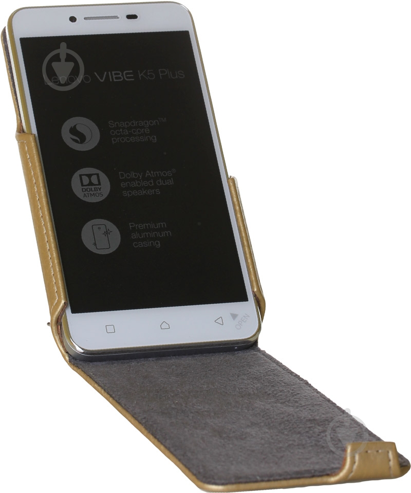 Чехол-флип RED POINT Flip Case для Lenovo K5 Plus (A6020) gold (ФК.88.З.09.23.000) - фото 3