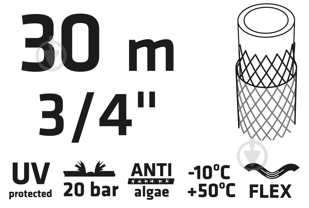 Шланг для поливу Verto Економ 3/4 " 30 м - фото 7 Шланг для поливу Verto Економ 3/4 " 30 м - фото 7