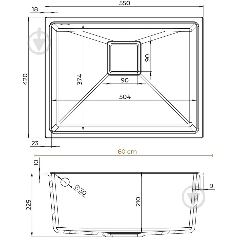 Мойка для кухни ARGON 60 ARG.B.1KBO.60 Sink Quality - фото 4