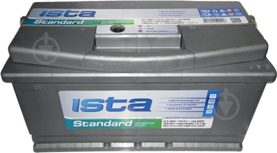 Аккумулятор автомобильный Ista 90Ah 750A 12V «+» слева - фото 1