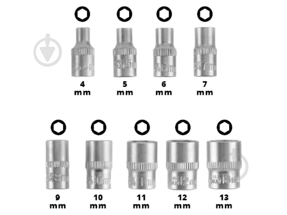 Набір торцевих головок Einhell з трещіткою і біт L-Case 37 шт. 109022 - фото 11