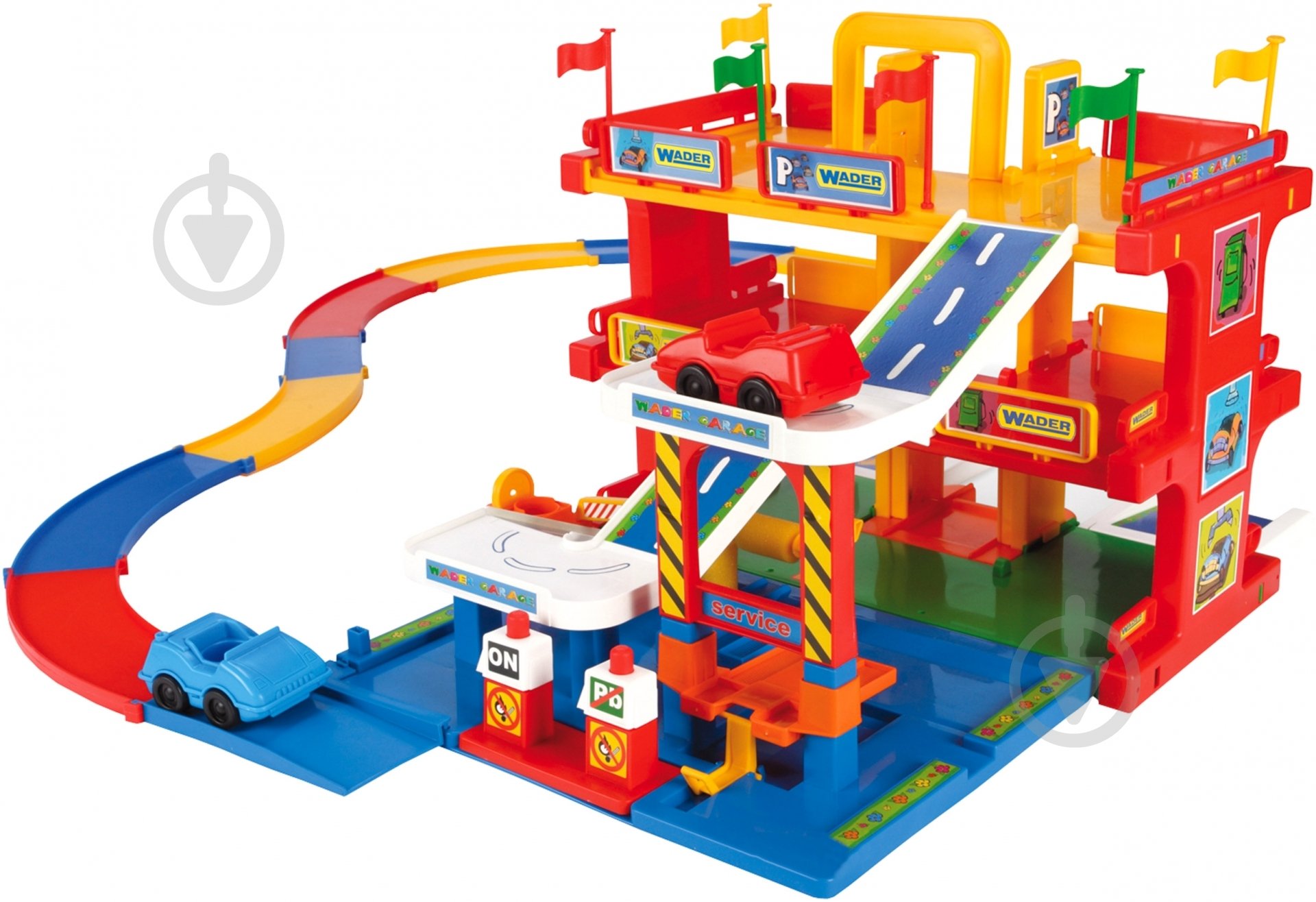 Ігровий набір Wader Гараж 3 рівні з дорогою 50400 - фото 1 Ігровий набір Wader Гараж 3 рівні з дорогою 50400 - фото 1