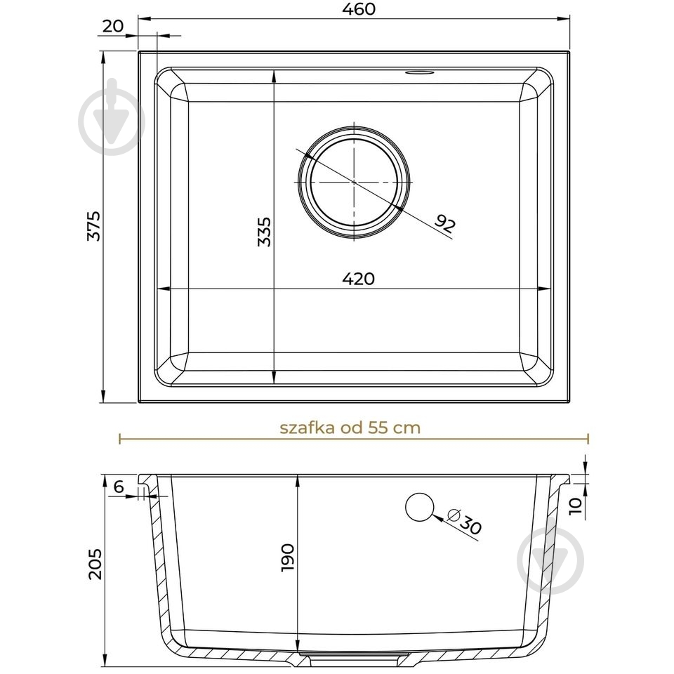 Мойка для кухни CRYPTON CRY.D.1KDO.55 Sink Quality - фото 2 Мойка для кухни CRYPTON CRY.D.1KDO.55 Sink Quality - фото 2