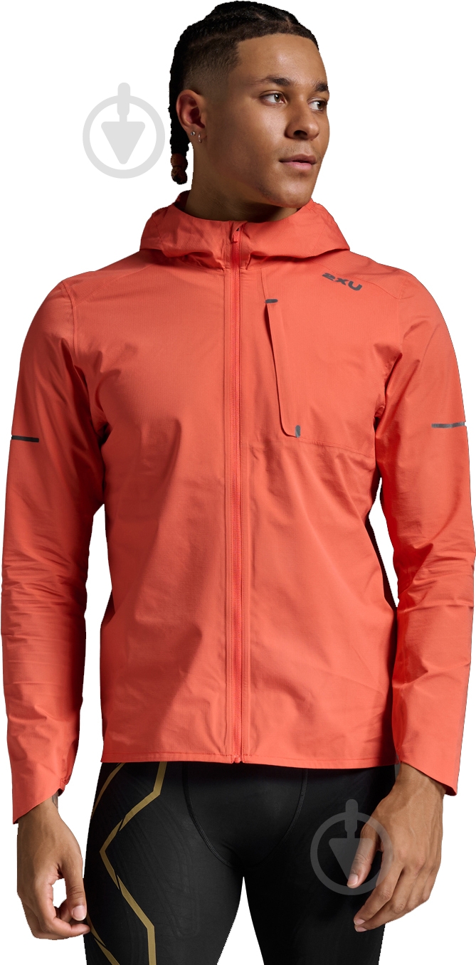 Вітрівка чоловіча 2XU IGNITION SHIELD JACKET MR7092a_EMB/BRF р.S помаранчева - фото 1