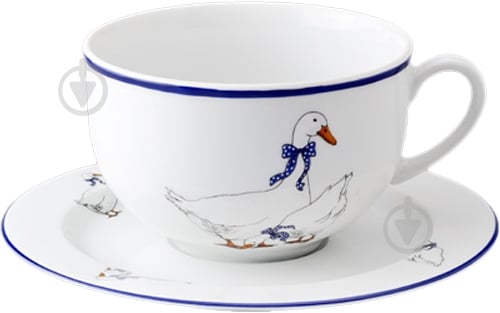 Чашка з блюдцем Thun Opal Гуси 280 мл - фото 1 Чашка з блюдцем Thun Opal Гуси 280 мл - фото 1