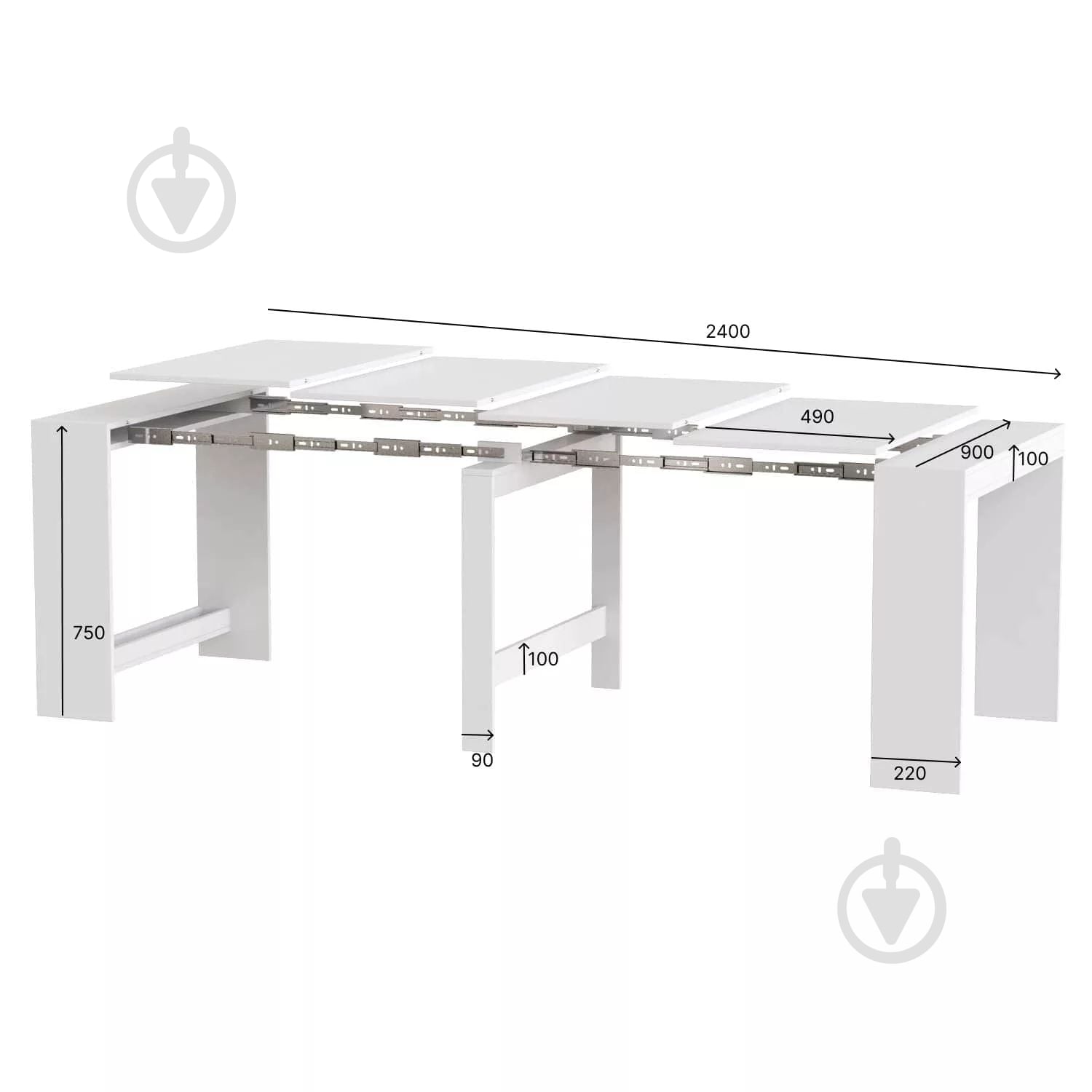 Стол-трансформер ART IN HEAD Снейк 900(2400)x430x750мм венге/венге - фото 6