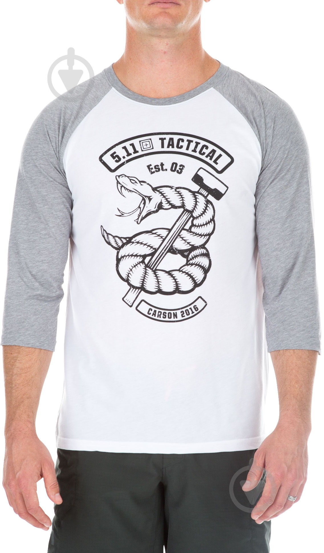 Футболка с длинным рукавом 5.11 Tactical Snake Sledge Raglan Tee 41211FJ р. M white - фото 1