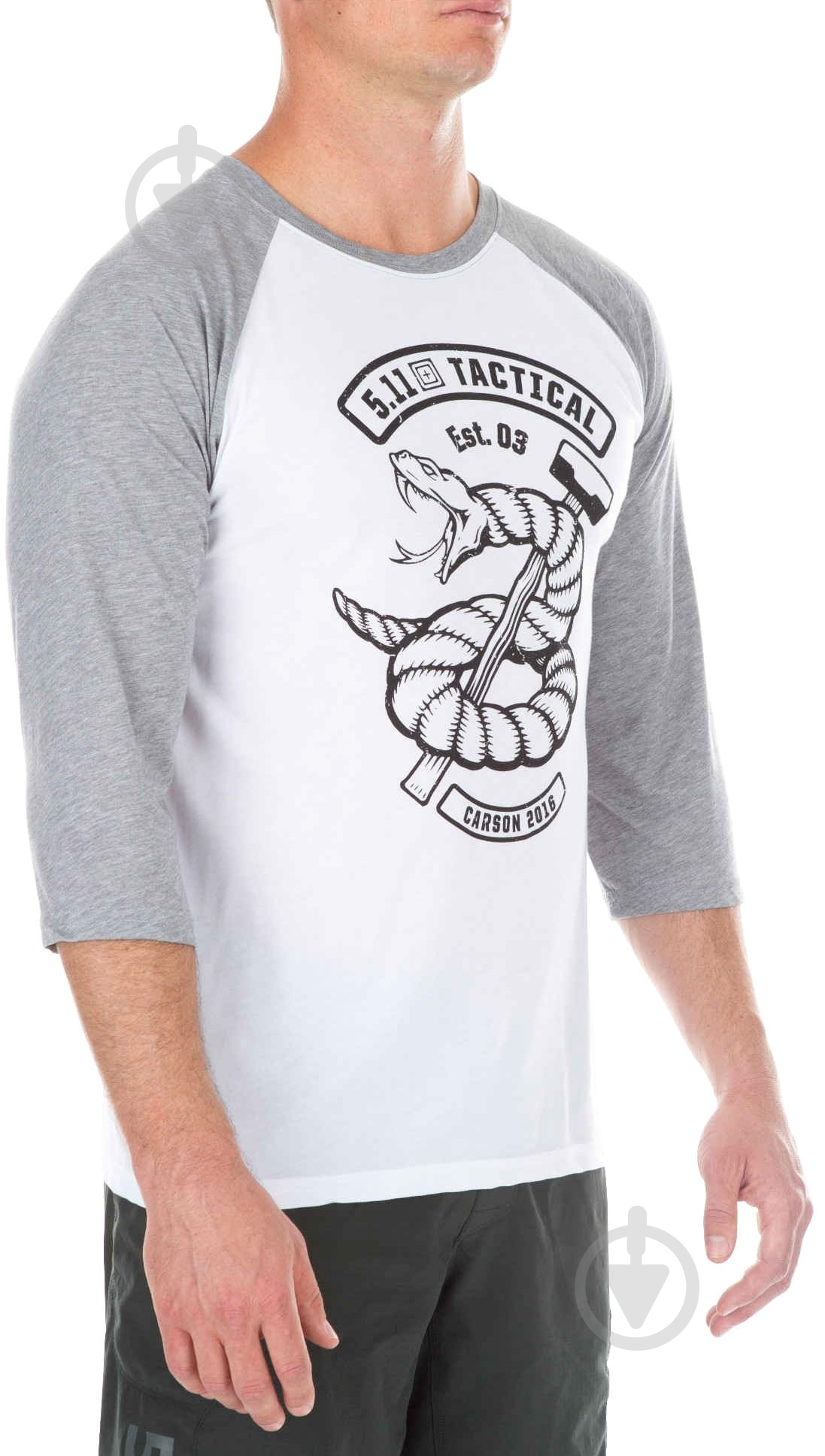 Футболка с длинным рукавом 5.11 Tactical Snake Sledge Raglan Tee 41211FJ р. M white - фото 2