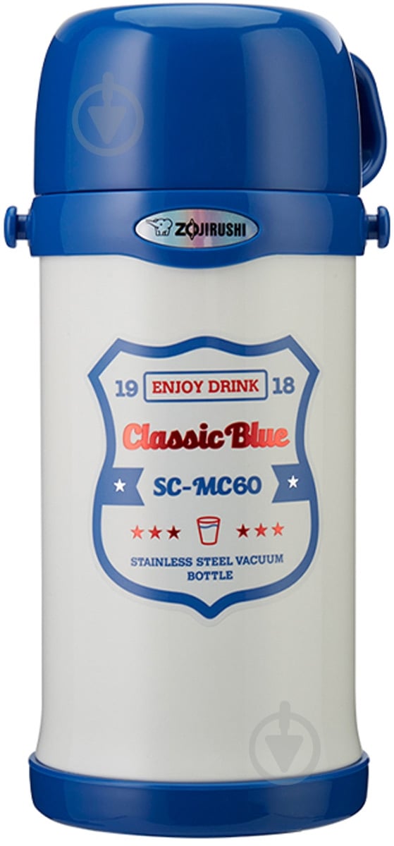 Термос детский Zojirushi 0,6 л белый/синий SC-MC60WA - фото 1 Термос детский Zojirushi 0,6 л белый/синий SC-MC60WA - фото 1